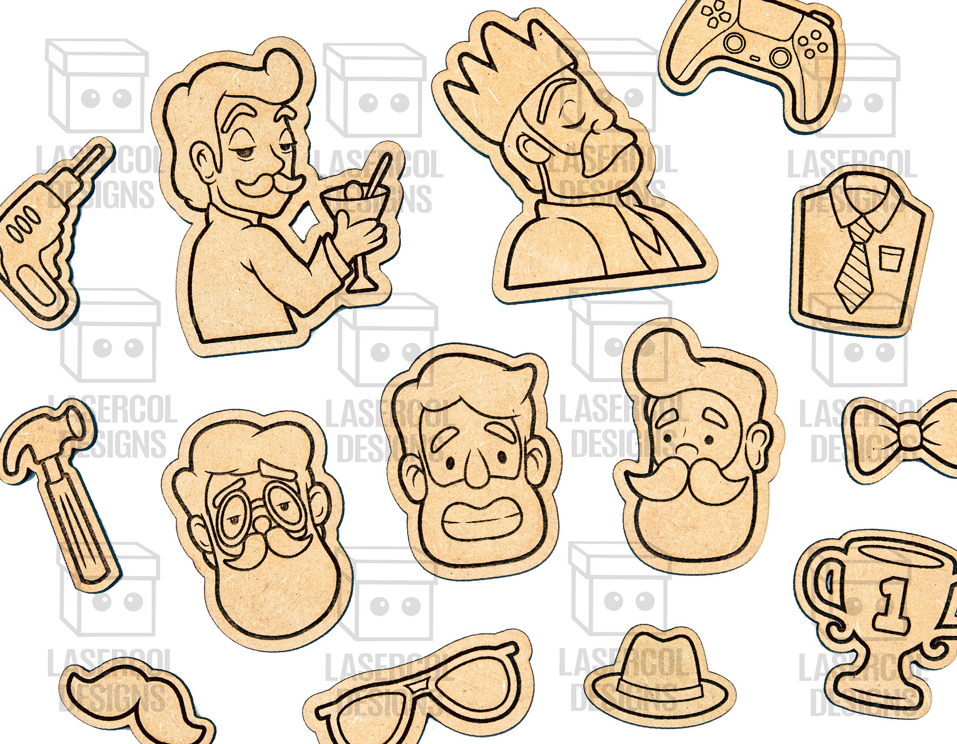 Father's Day Paint Kit DIY Cut Outs Set 2 - Laser Cut Files product image (9)