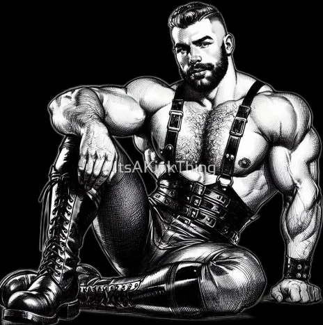 Gay Leather Bar Pride "Jacked" Leather Bar Berlin Pride Graphic Design product image (1)