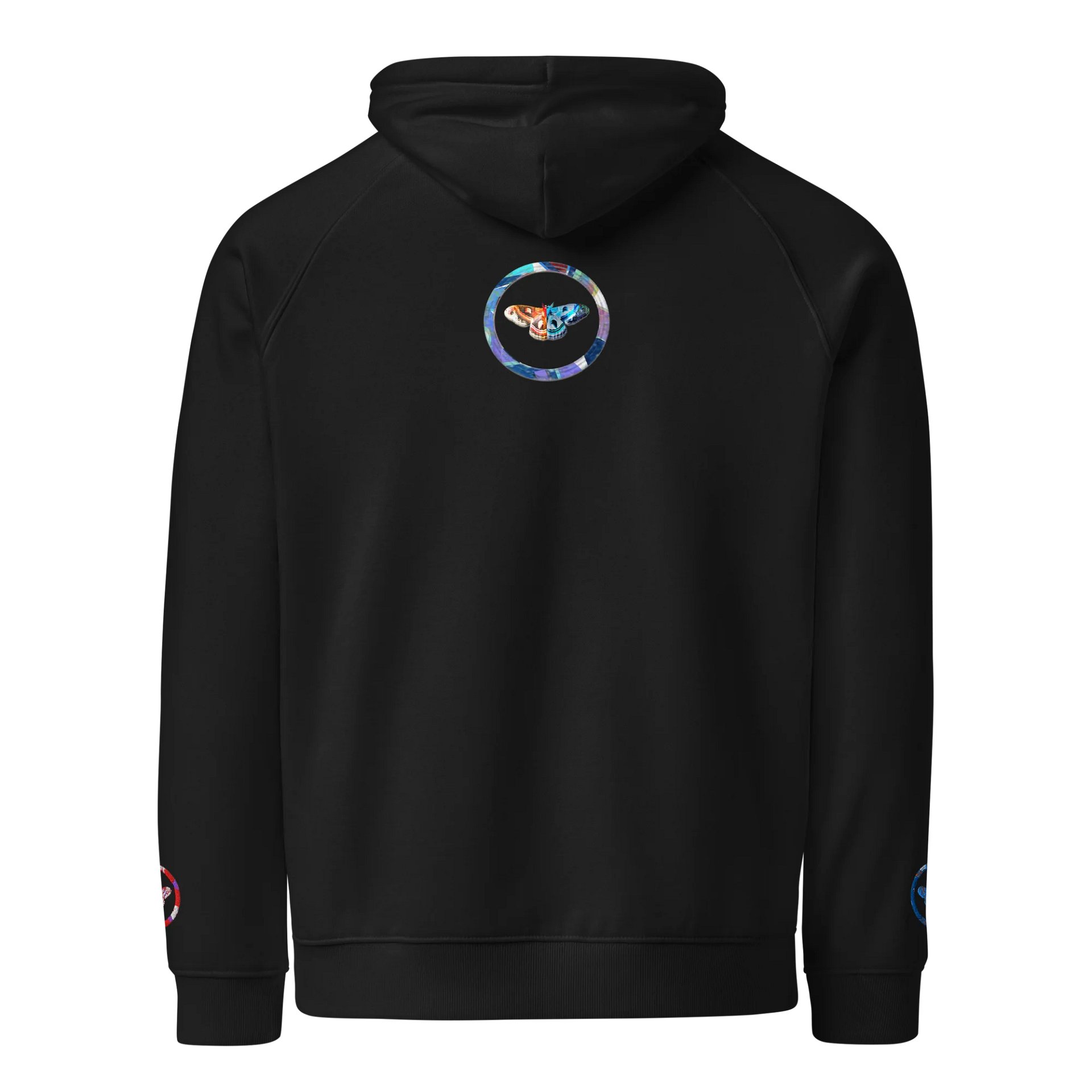 Moth SOL'S Eco Raglan Hoodie (Front Patch) with Embroidered Sleeves product image (2)