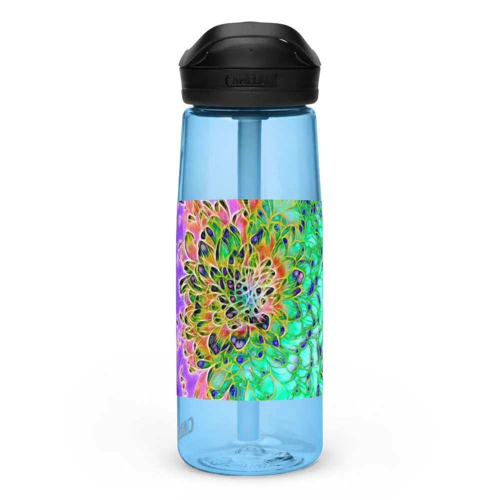Peacock Chrysanthemum Sports Water Bottle product image (3)