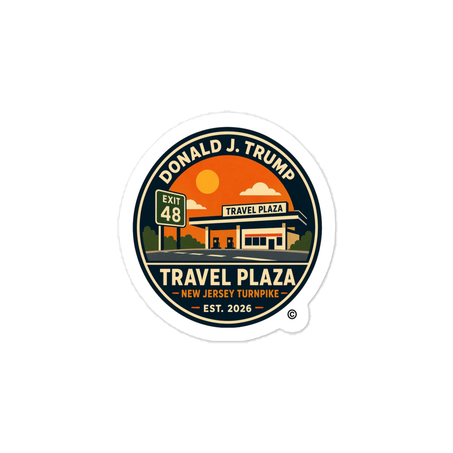 Kiss-Cut Vinyl Decals - Donald J. Trump Travel Plaza™ product image (1)