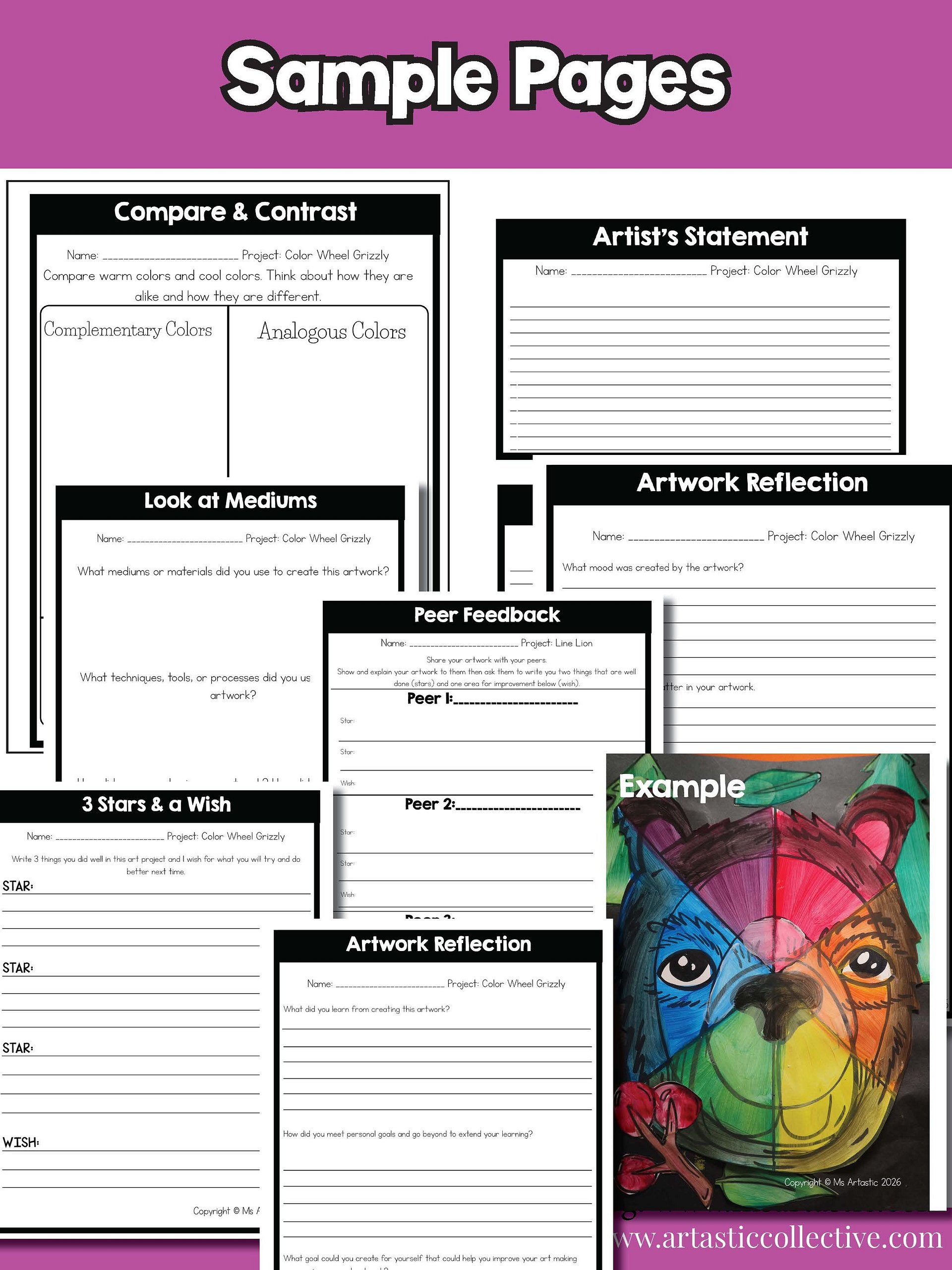 Color Wheel Art Lesson Element of Art Color 5th Grade Color Wheel Art Project product image (11)