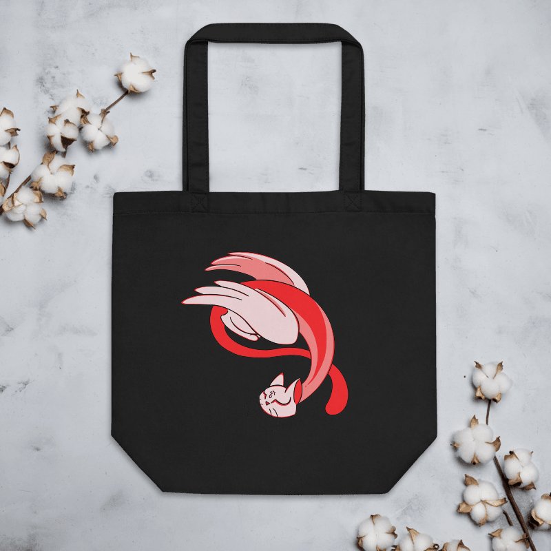 Calming Red Cat-Owl Totebag / Black-Oyster product image (5)