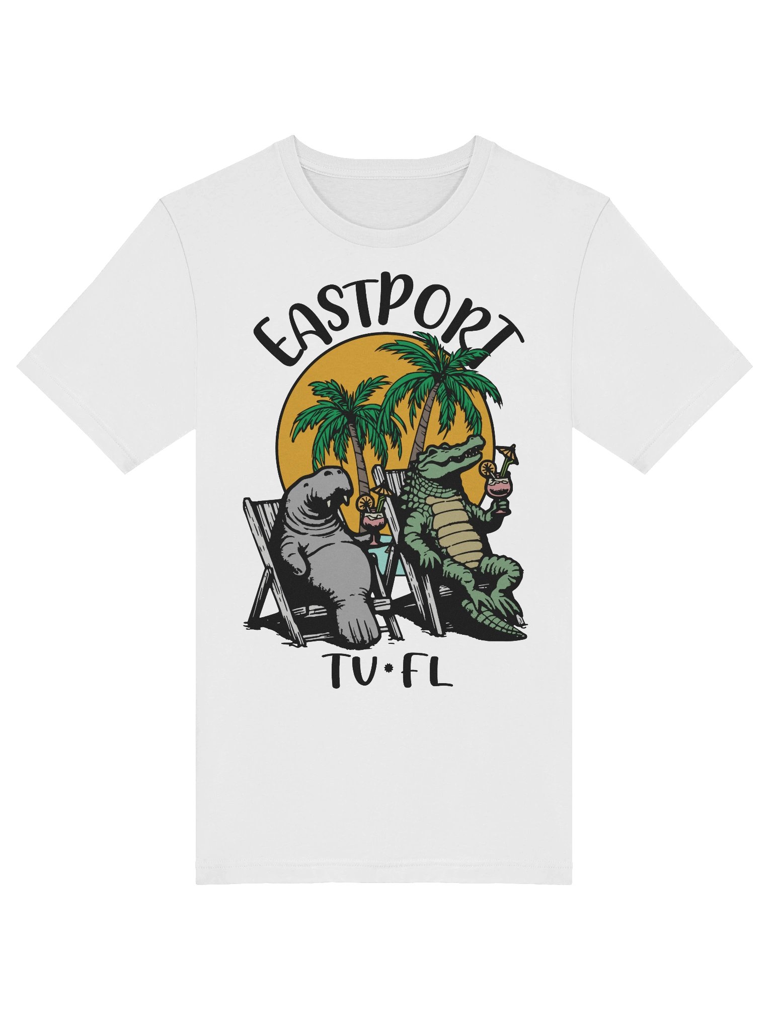 Eastport TV Florida USA Fun Manatee Alligator Design T-shirt product image (27)