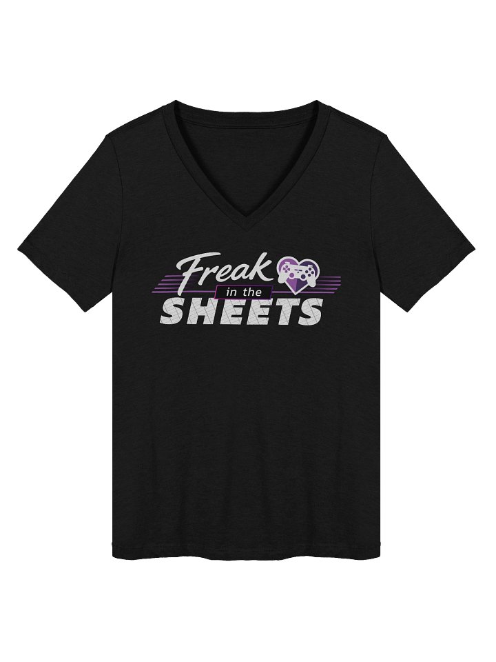 Freak in the Sheets – Playing with Heart V-Neck T-Shirt product image (1)