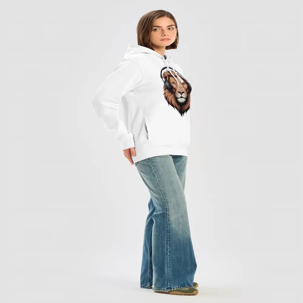 Majestic Neon Lion | Organic Premium Hoodie product image (3)