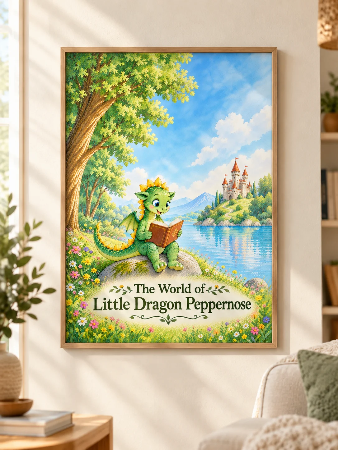 The World of Little Dragon Peppernose — Reading by the Lake Art Print product image (5)