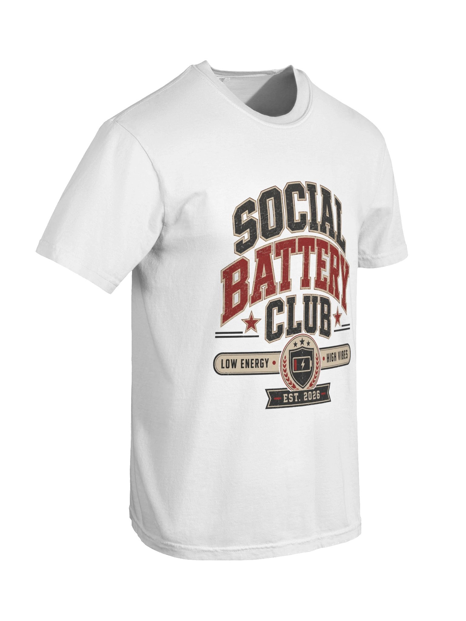 Social Battery Club Vintage Tee – Funny Low Energy Graphic Shirt product image (6)