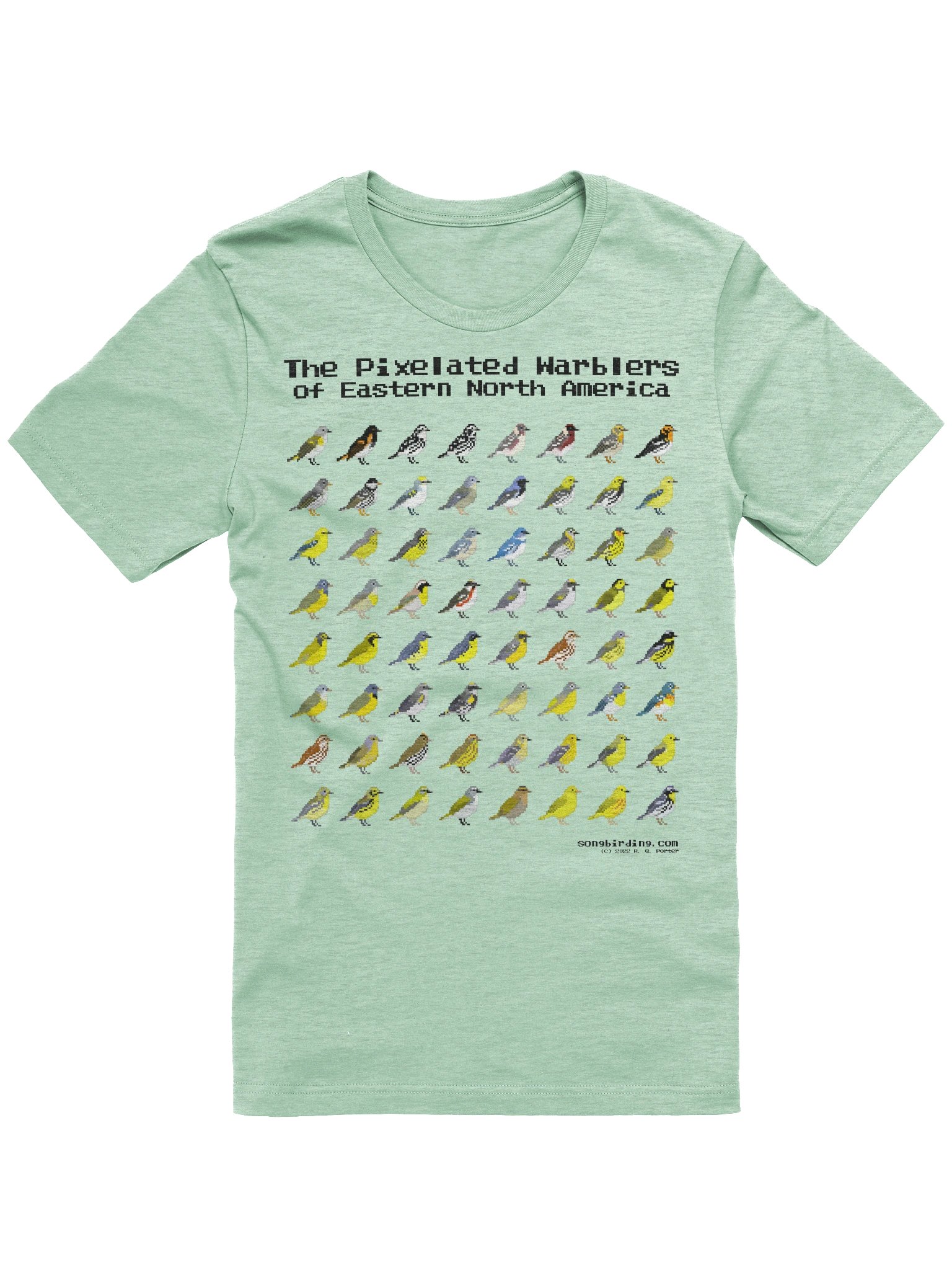 The Pixelated Warblers of Eastern North America Supersoft Tee (black text) product image (1)
