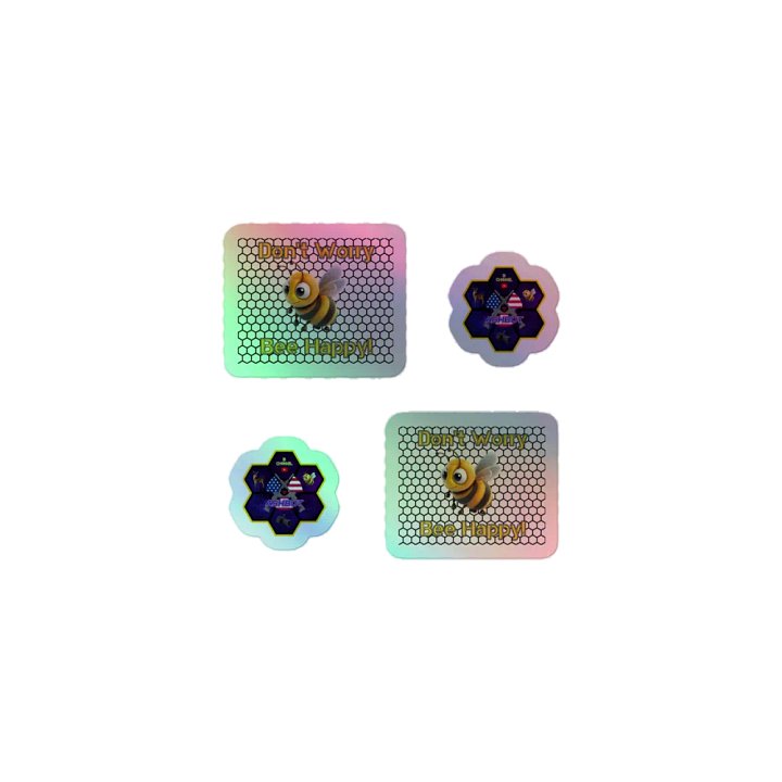 Bee Happy Holographic Sticker product image (1)