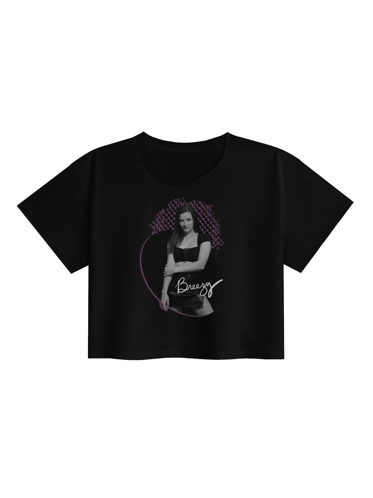 Breezy B&W (and Purple!) Crop Top! product image (1)