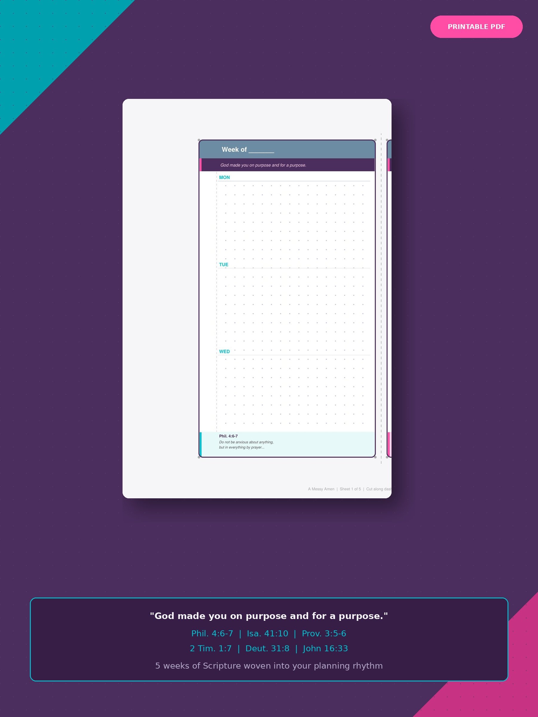 A Messy Amen Weekly Planner Inserts product image (3)