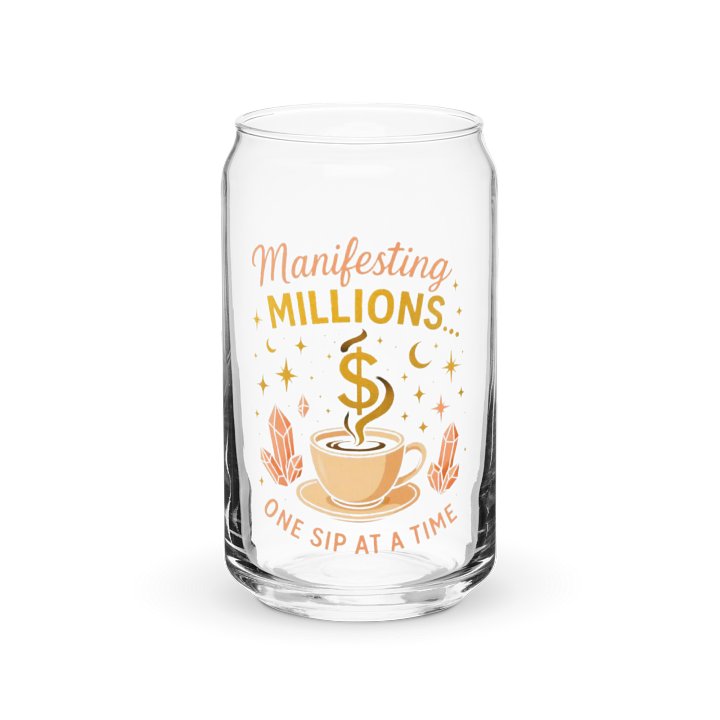 "Manifesting Millions" Can Glass | Wealth Vibes Only product image (2)