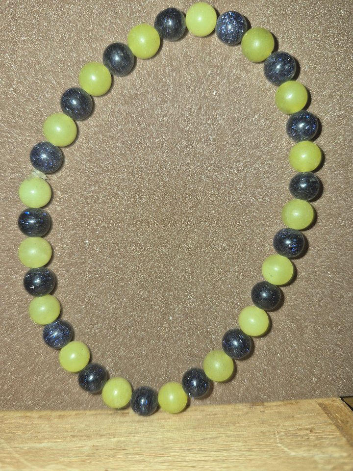 Yellow Jade/Blue Goldstone Bracelet product image (1)