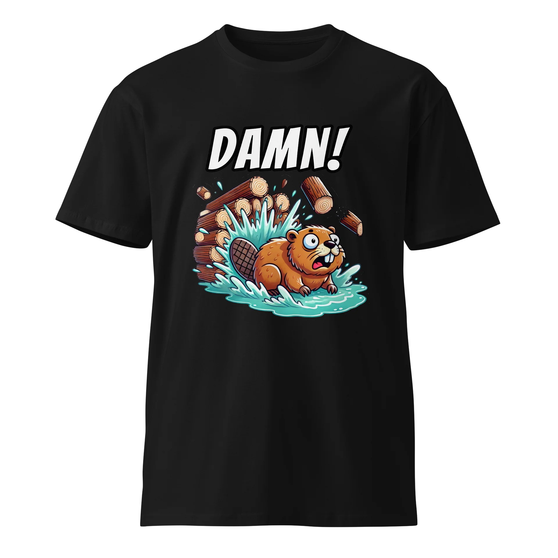 DAMN! - Bad Luck Beaver - Funny Meme T-Shirt - AS Colour Unisex Premium T-Shirt product image (3)