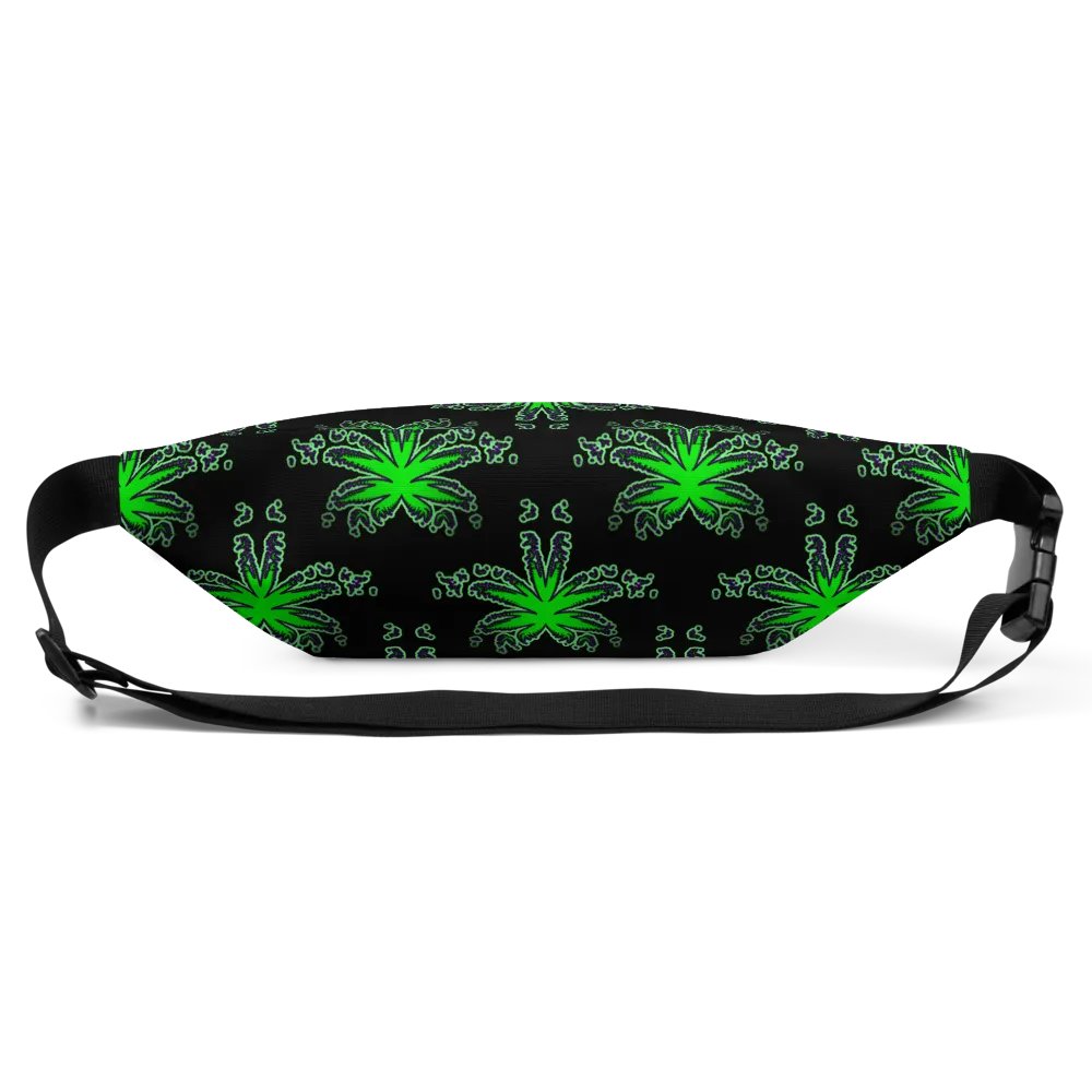 Black Green Purple Weed Leaf Fanny Pack, 420 Cannabis Bag, Stoner Fashion Accessory product image (3)