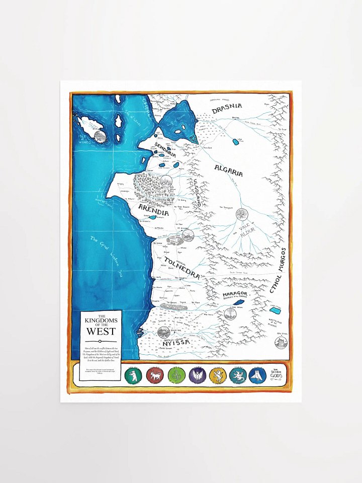 The Kingdoms of the West | Printed Map product image (1)