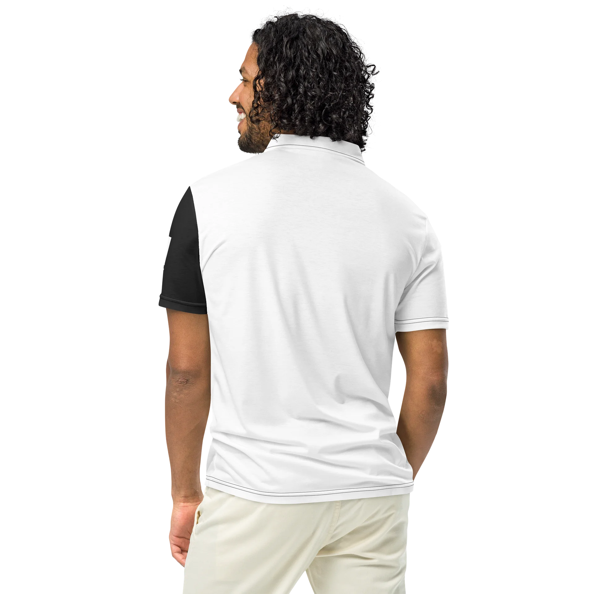All-Over Print Men's Slim Fit Polo Shirt BL product image (5)