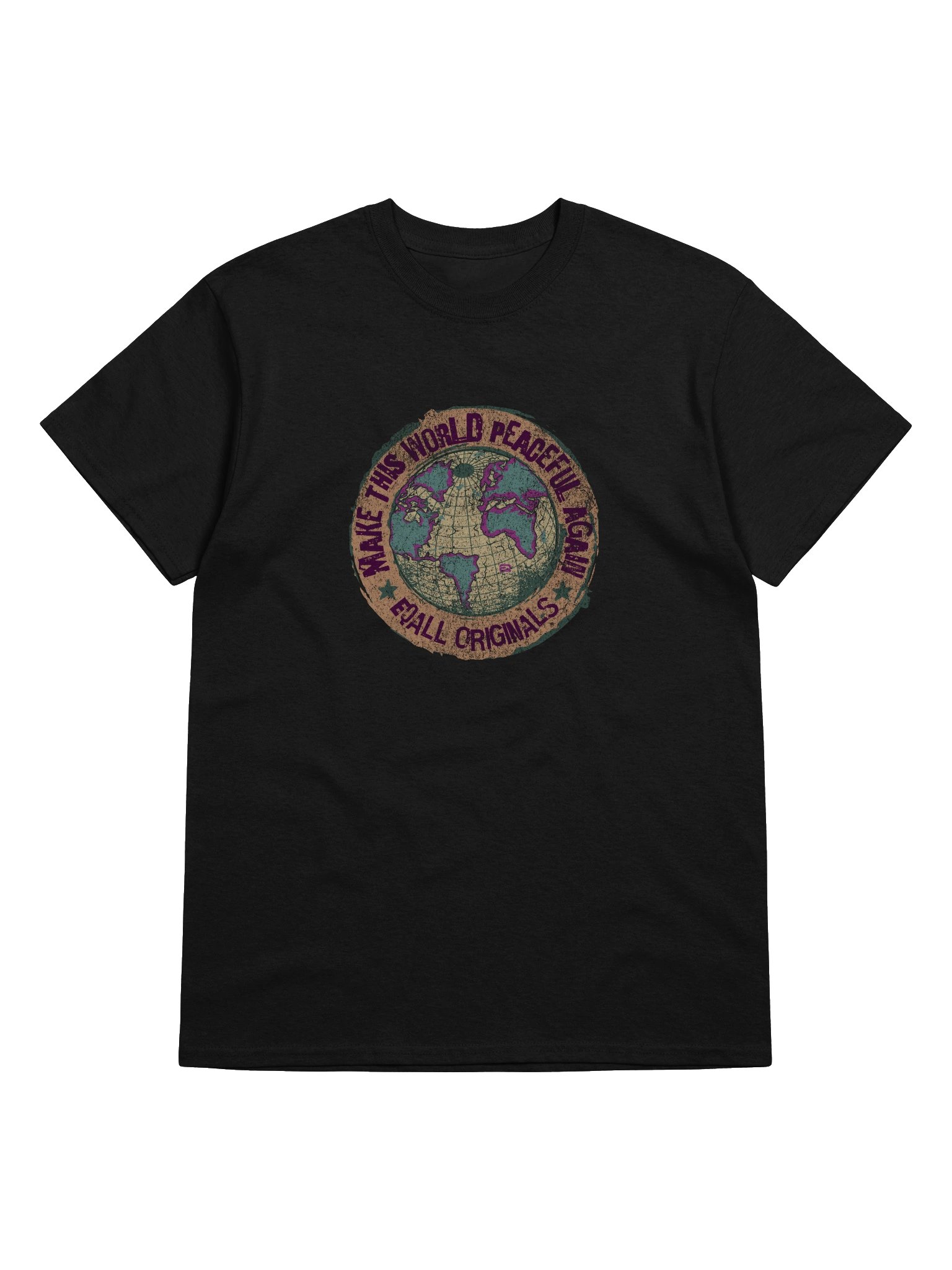 World Peace_EQALL® Originals Unisex Gildan Tee_Grey / Green / Bourdeax product image (1)