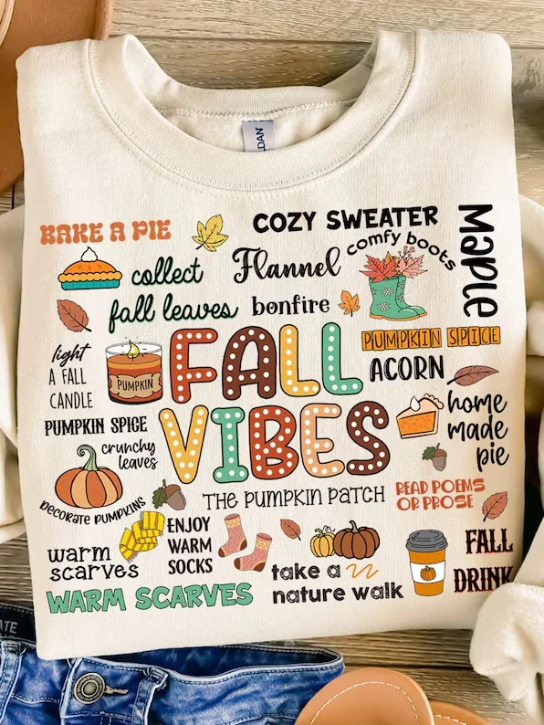 Women Premium Crewneck Sweatshirt Collage Fall Vibes product image (3)