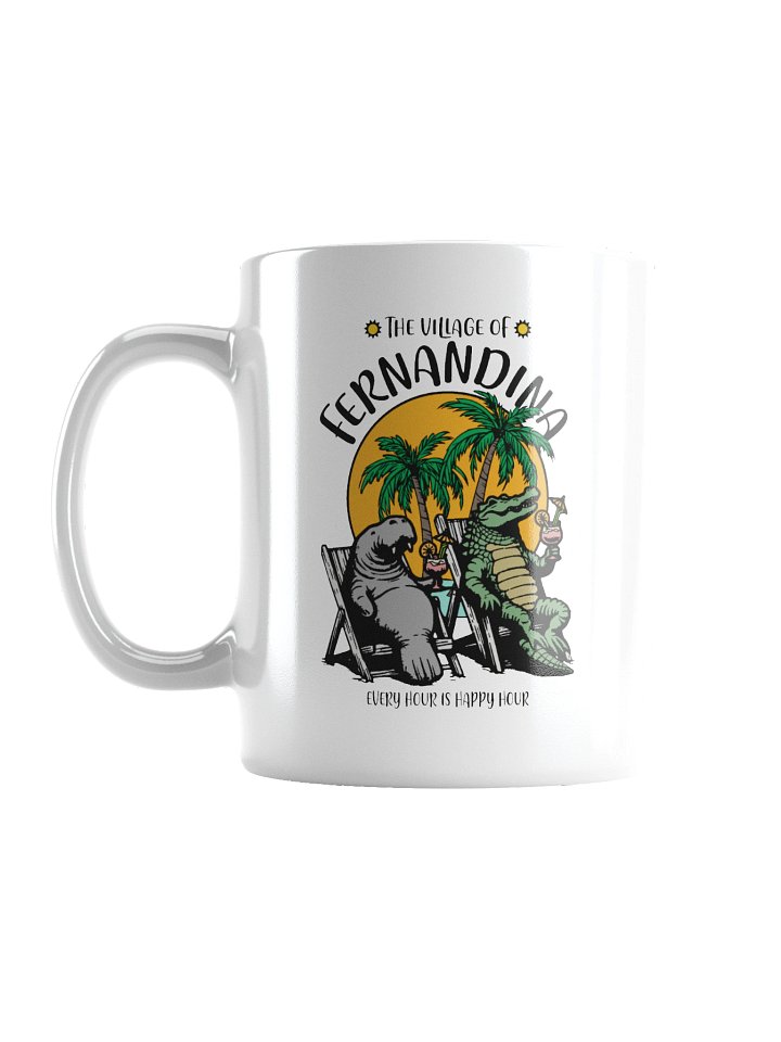 The Village of Fernandina TV Florida USA Fun Manatee Alligator Design Coffee Mug product image (3)