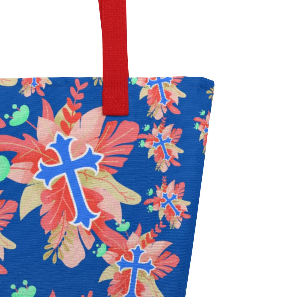 Coral Floral Cross Tote Bag product image (4)