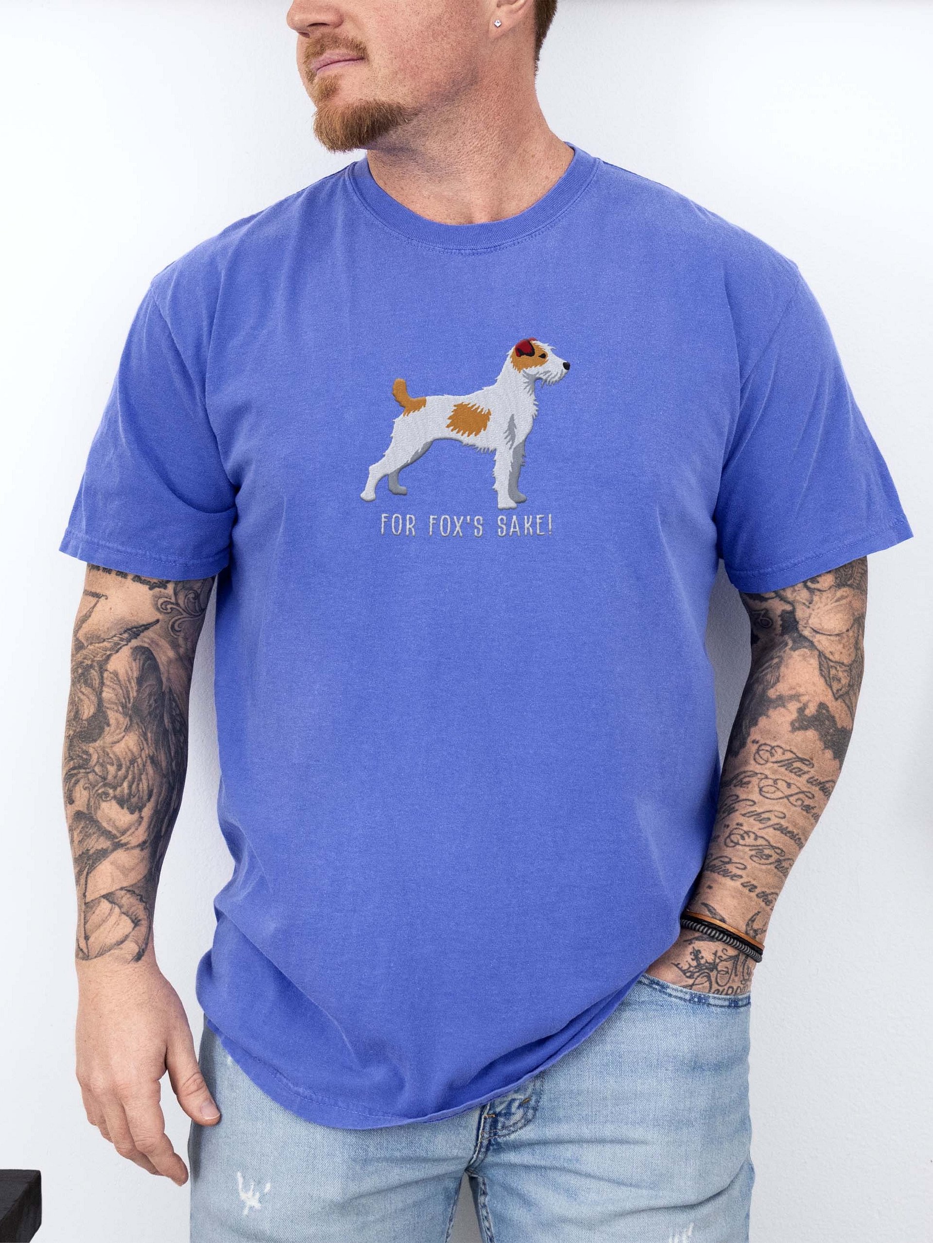 For Fox's Sake! T-Shirt(Embroidered) of a Parson Russell Terrier(Brown & White) product image (2)