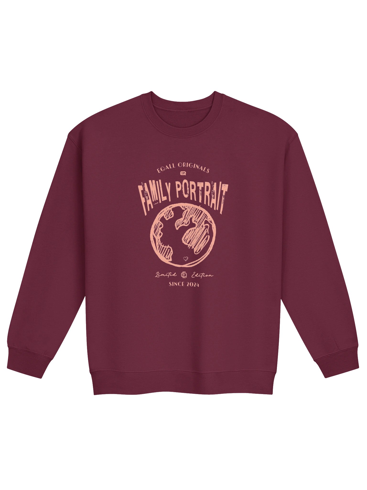 Earth Love_Family Portrait_Unisex Gildan Crewneck Sweatshirt EQALL® Originals_Salmon product image (1)