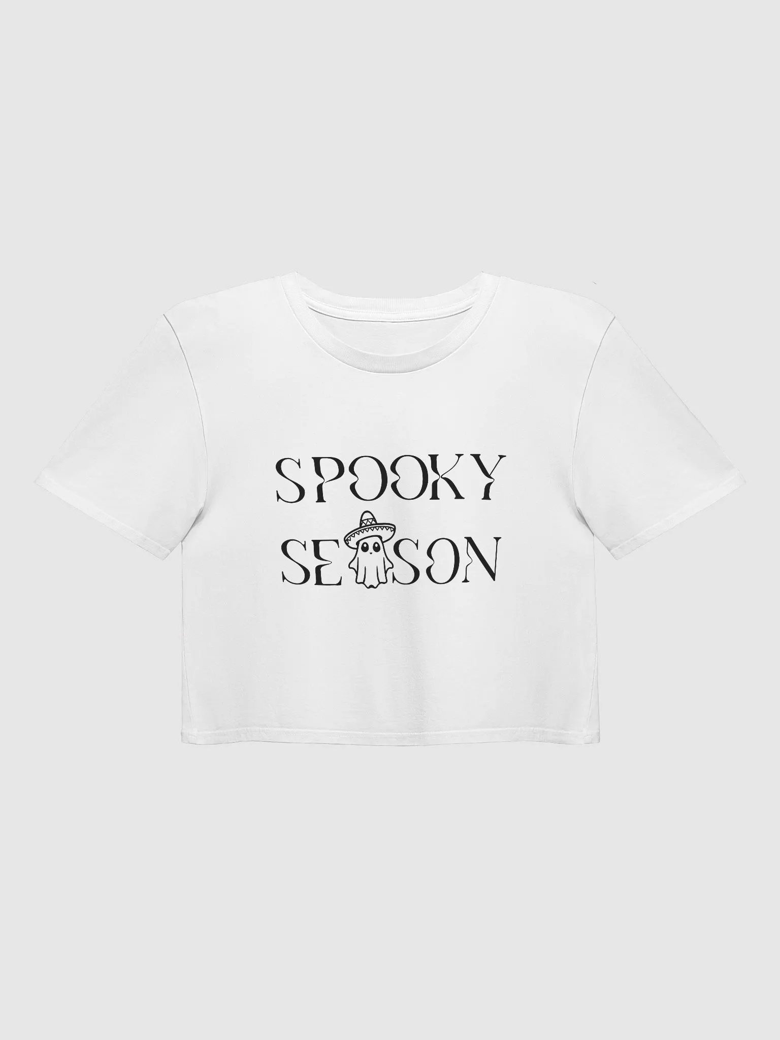 Spooky Season Sombrero Ghost Monochrome Crop Top product image (1)
