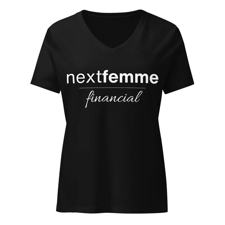 Relaxed V-Neck Tee with White Logotype product image (1)
