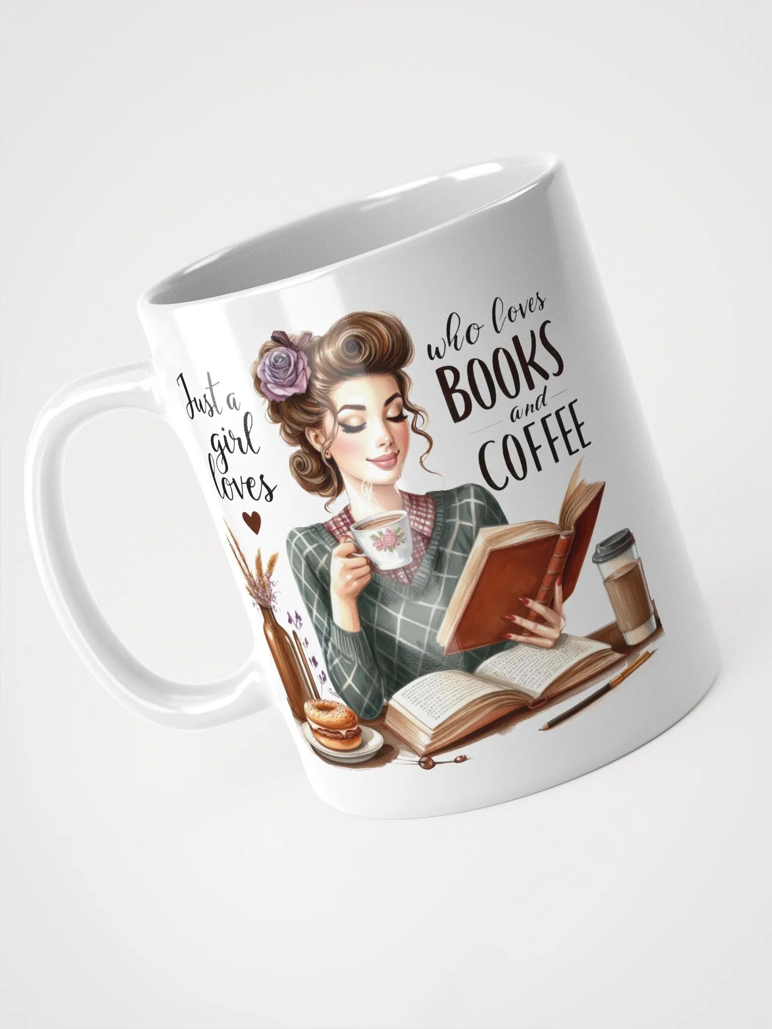 Just a Girl Who Loves Books and Coffee Glossy Mug product image (2)