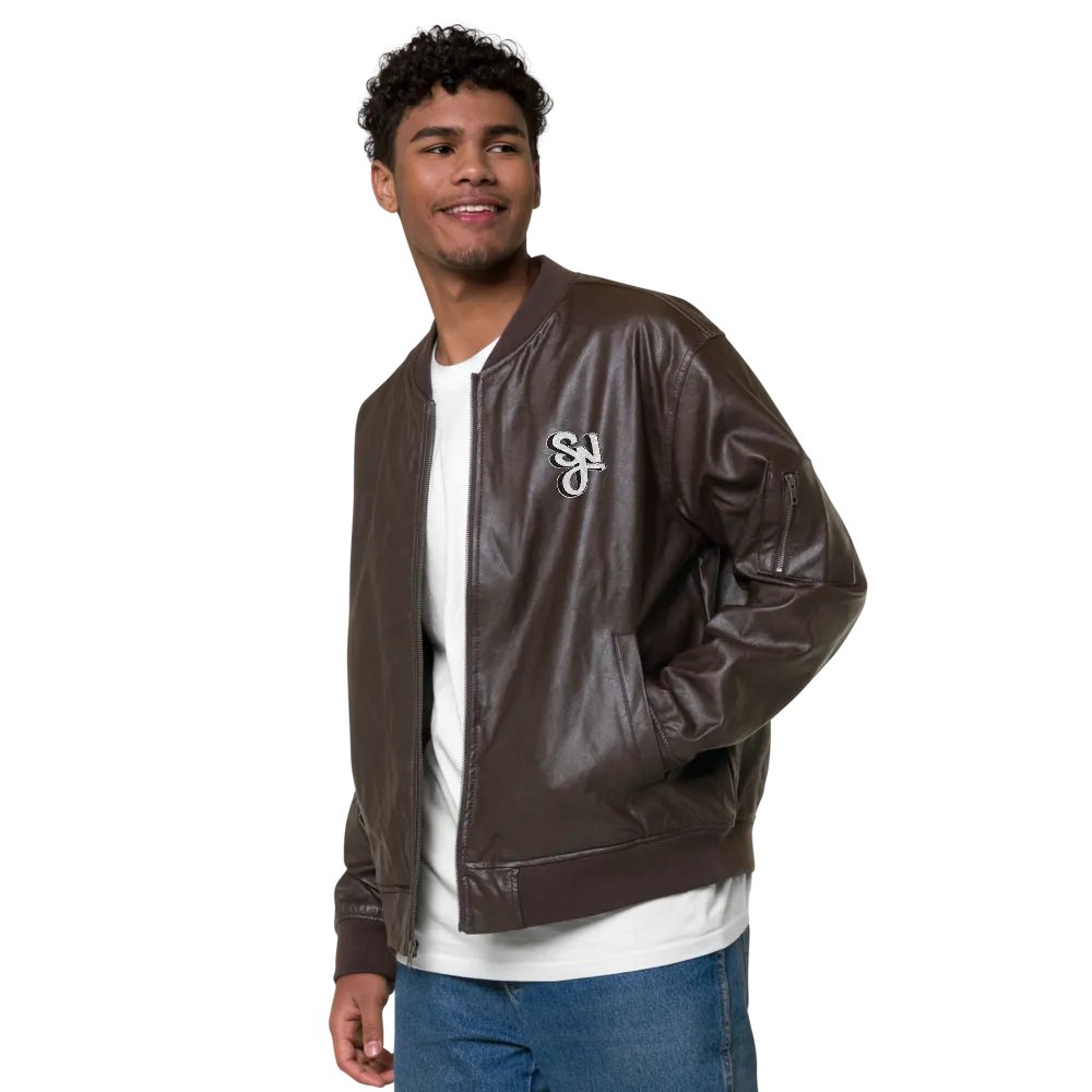 Syn Leather Bomber Jacket (Black or Brown) product image (6)