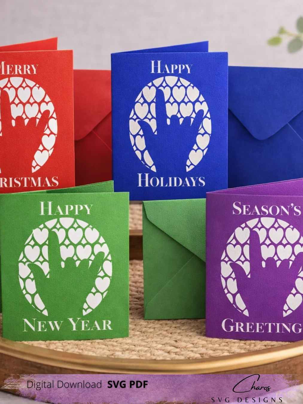 I Love You in ASL Mega Greeting Card Bundle SVG with Bonus Envelope Template product image (7)