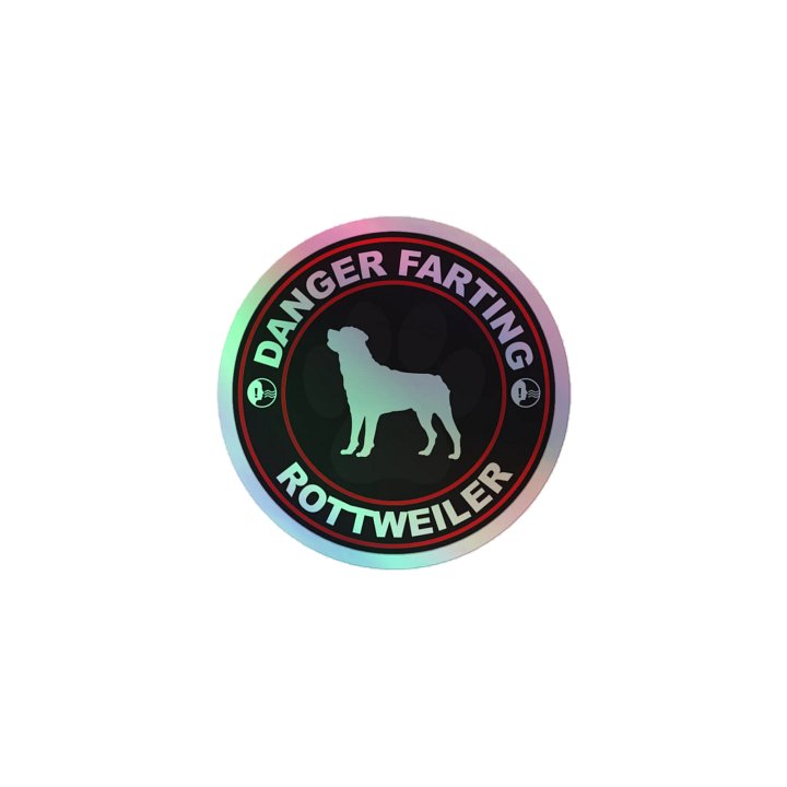 Farting Rottweiler Holographic Sticker product image (1)
