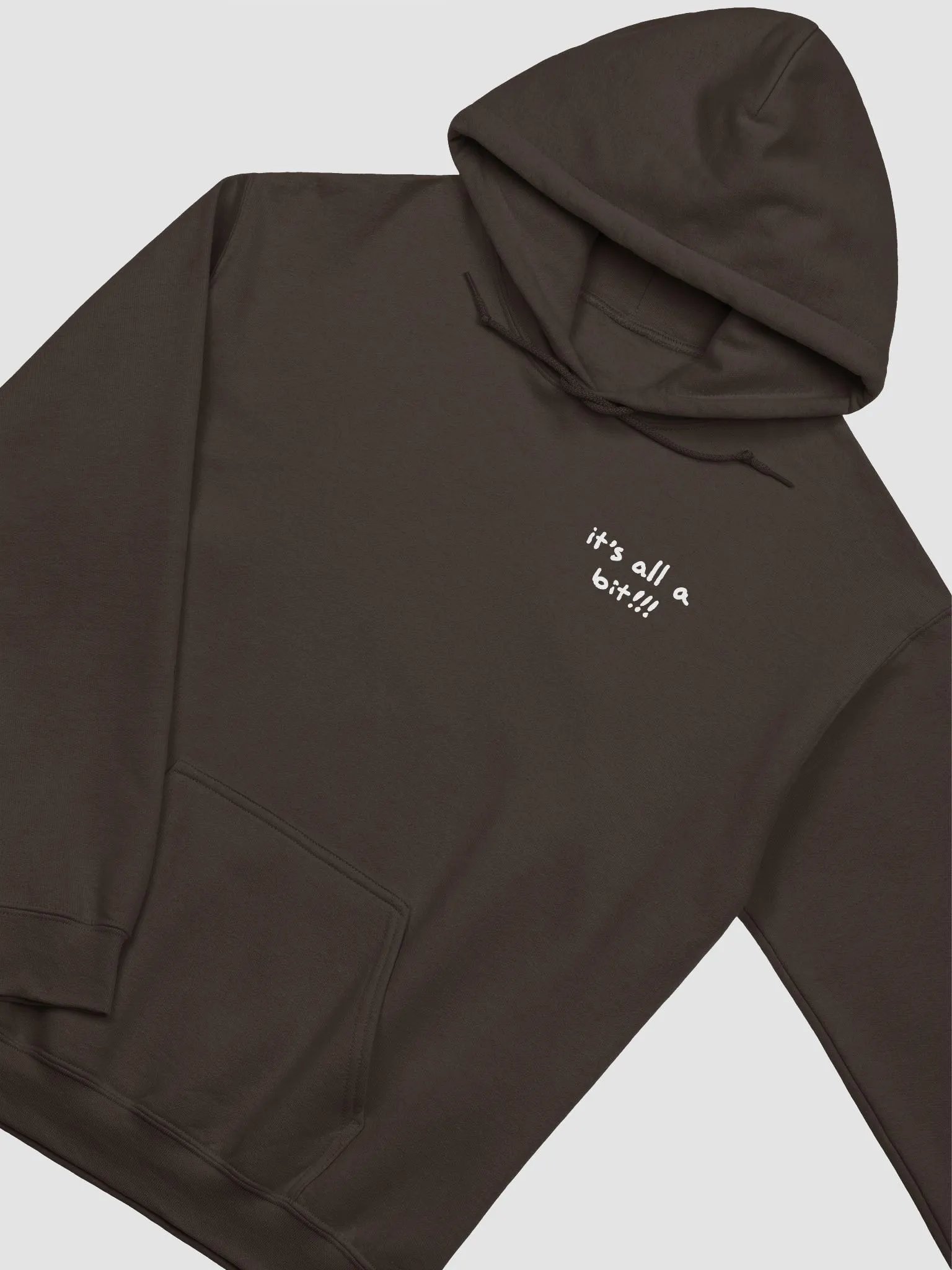 “It’s all a bit!!!” (sm. white design) classic hoodie product image (13)