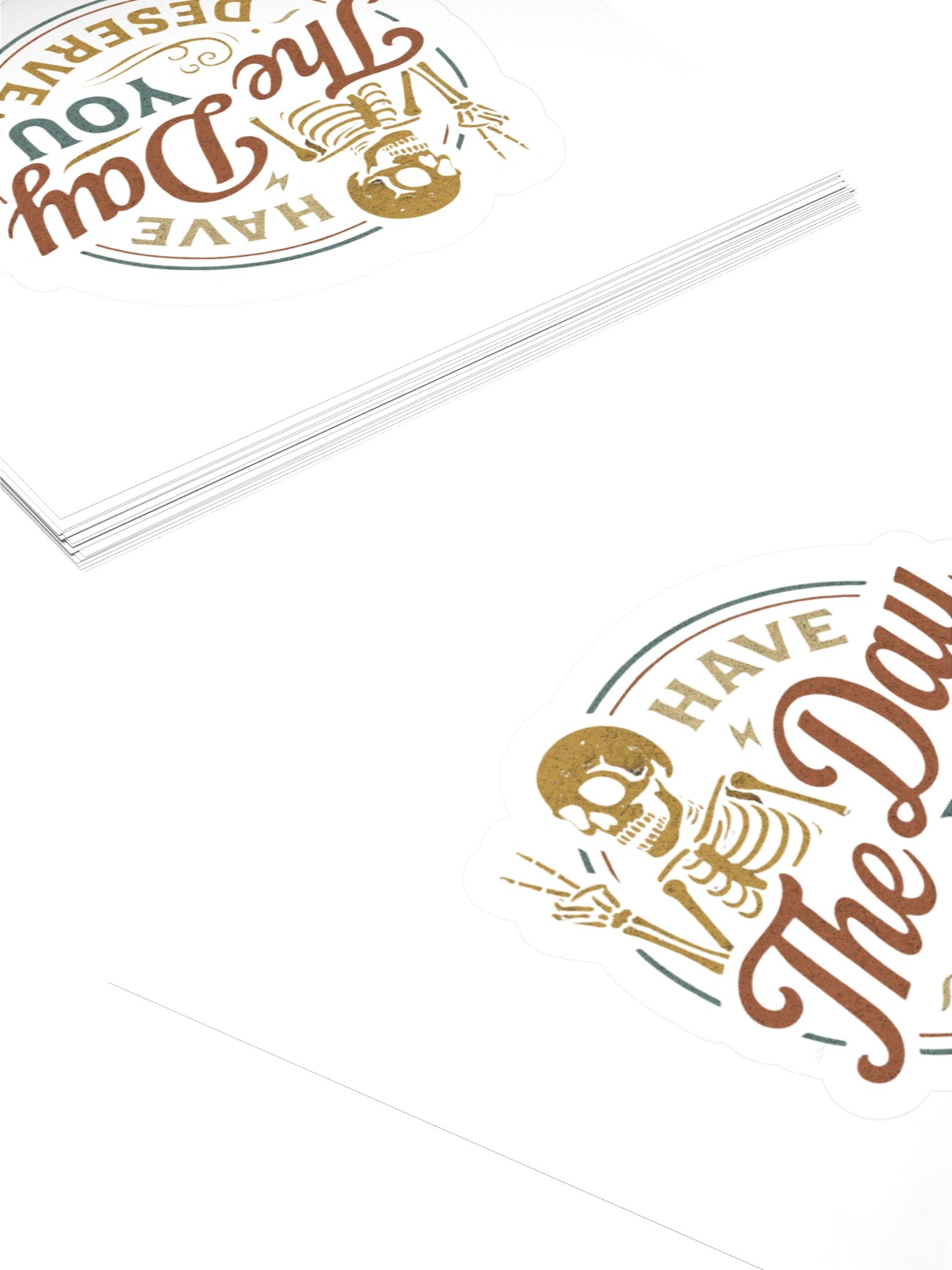 Vintage Peace Skeleton "Day You Deserve" Kiss Cut Stickers product image (11)