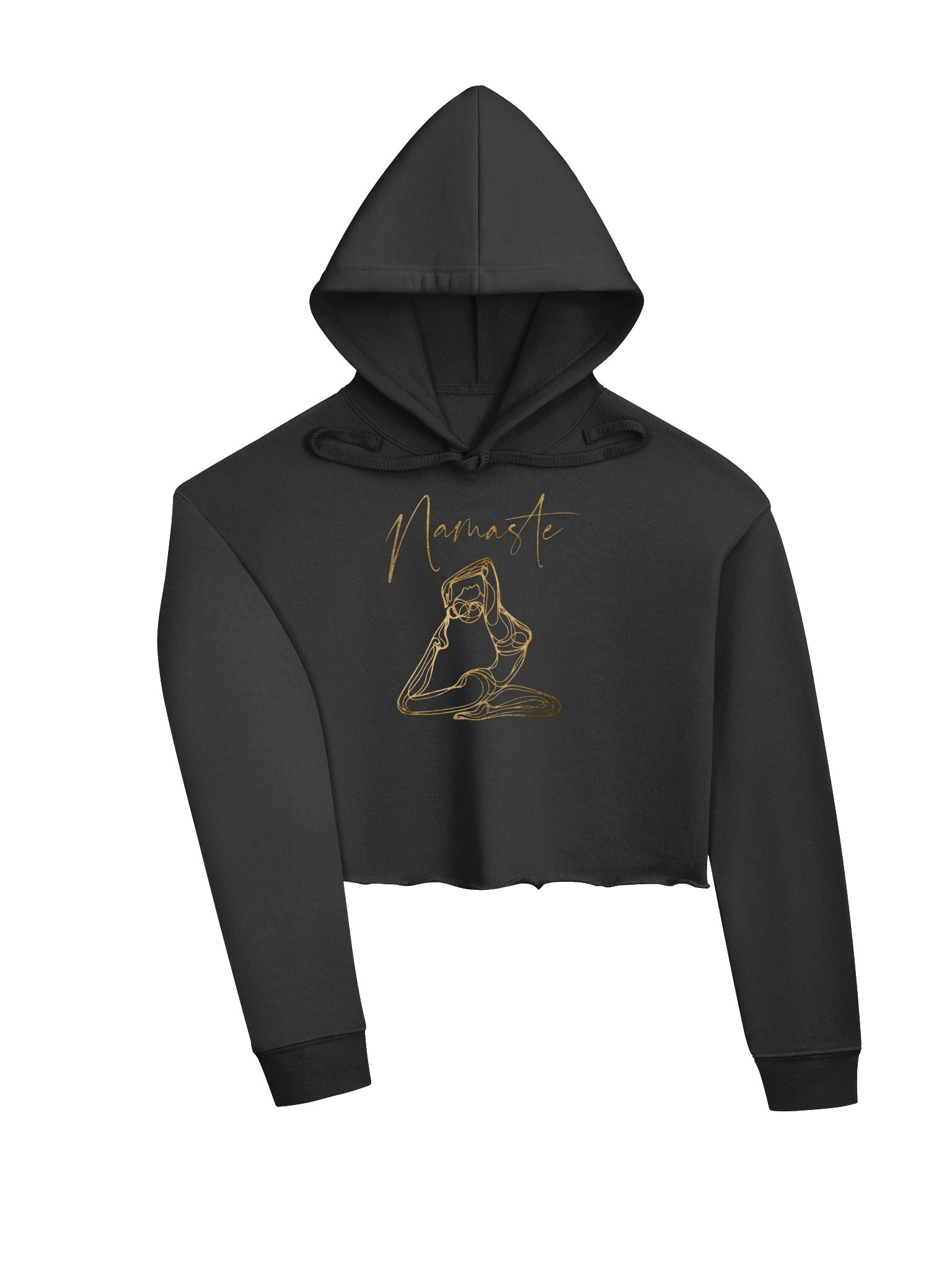 Namaste Gold Line Art Crop Hoodie product image (3)