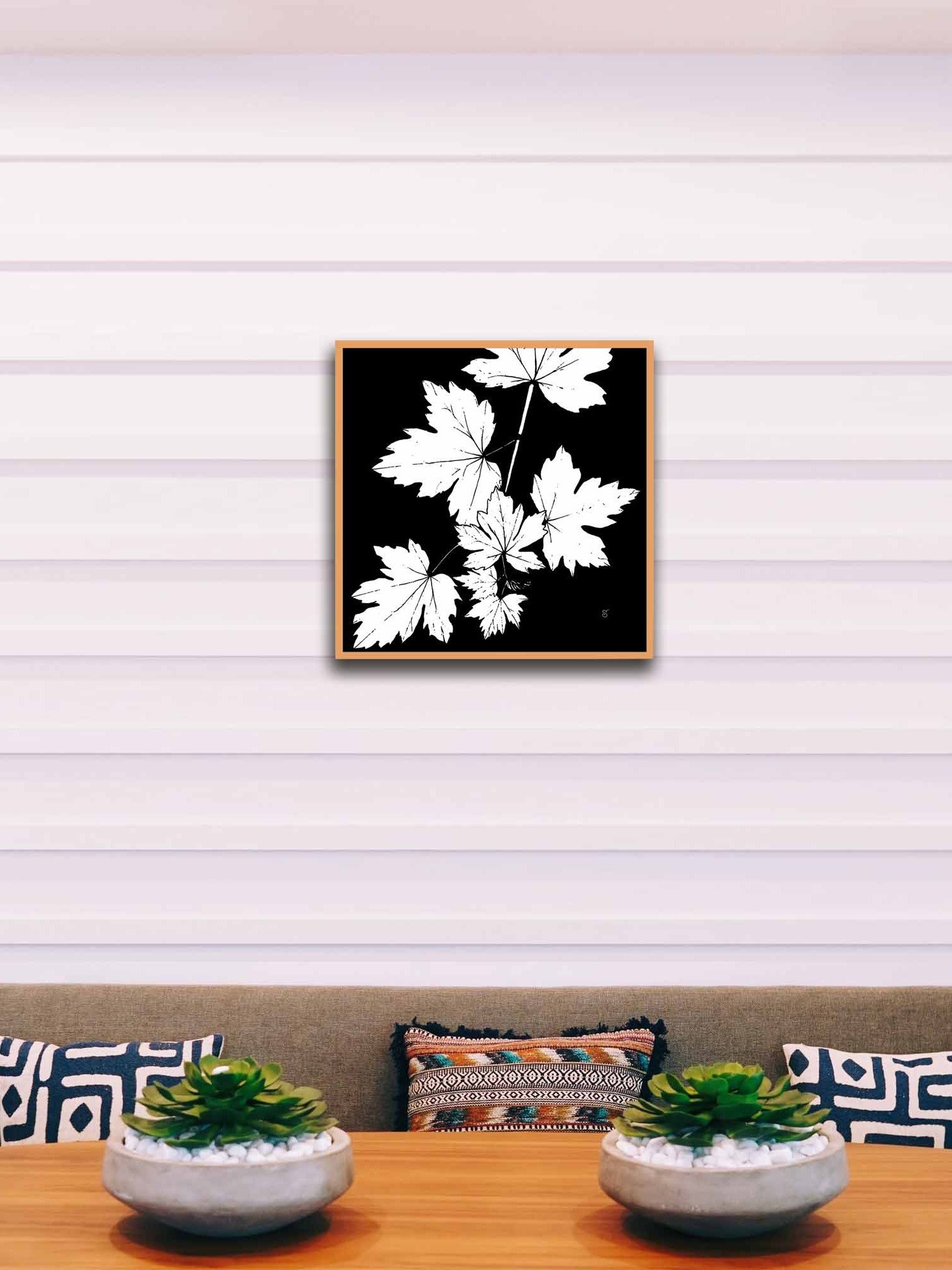 Leafy Silhouette Canvas Print - Grape Leaves Dark product image (10)