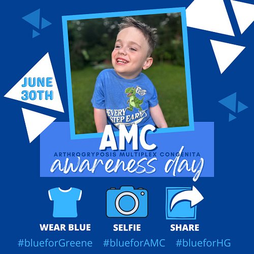 Join us in celebrating AMC Awareness Day by wearing #blueforgreene tomorrow!! 

We can’t wait to see all of your smiling face...