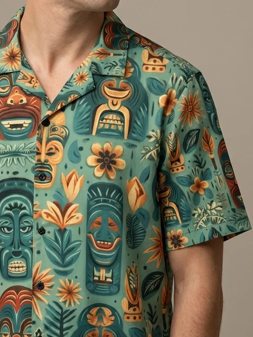 Tropical Tiki Mask Hawaiian Shirt product image (3)