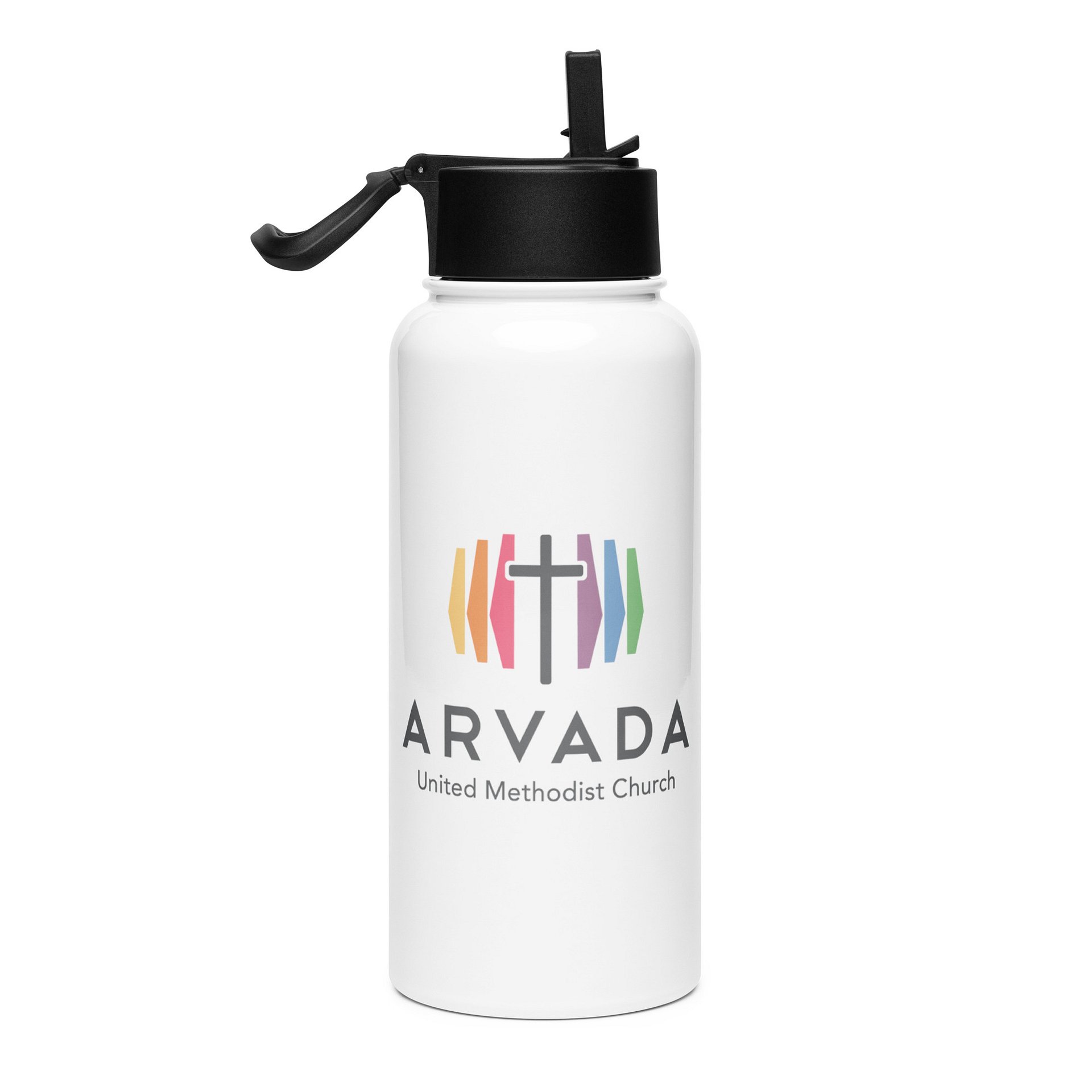 AUMC Logo and Mission Tag Stainless Steel Water Bottle with Straw Lid product image (1)