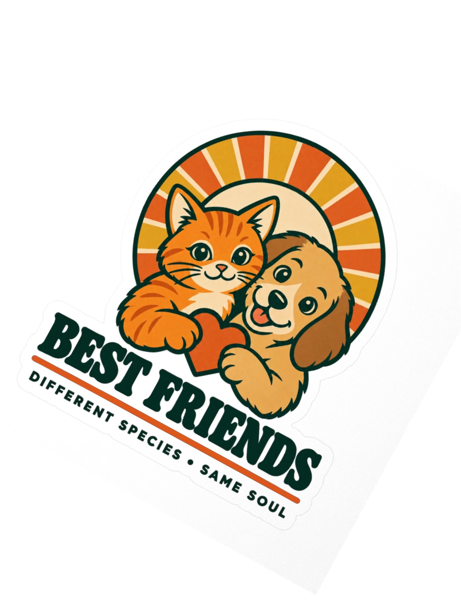 Best Friends – Different Species, Same Soul | Cute Cat & Dog Design product image (5)