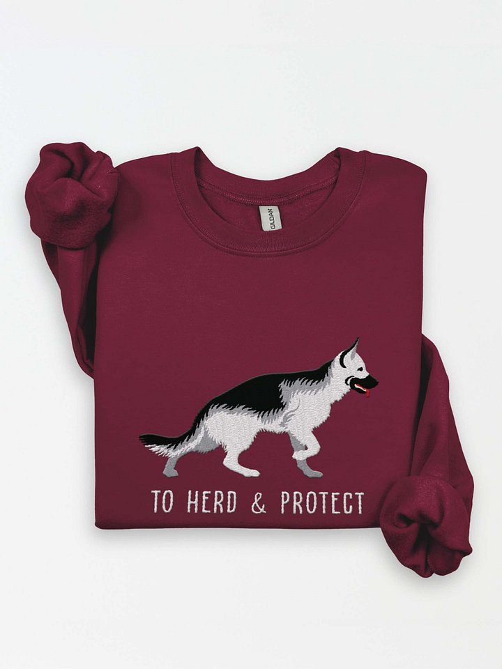 To Herd & Protect Sweatshirt (Embroidered) of a German Shepherd(Silver) product image (1)