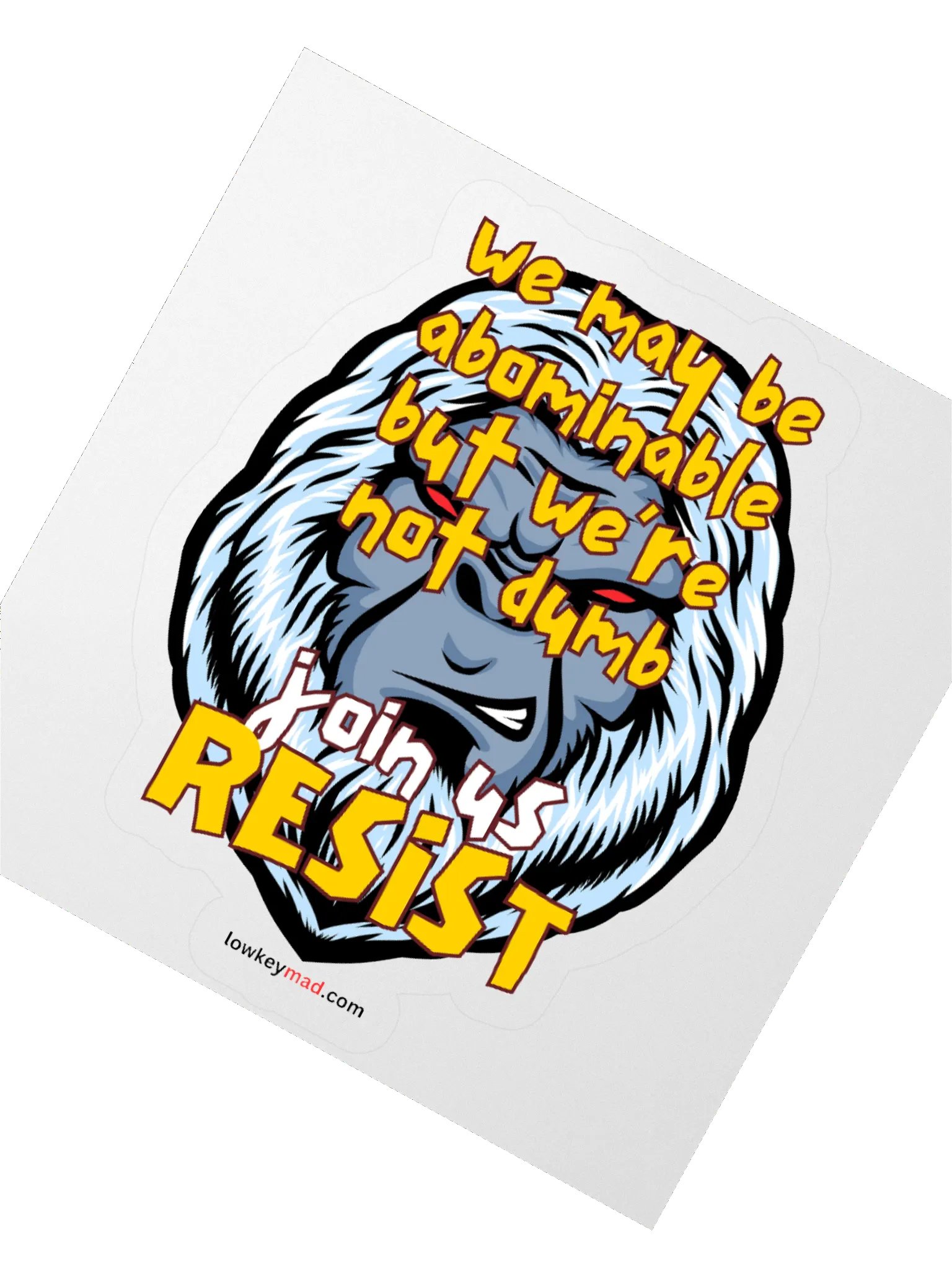 Abominable Snowman Resists Sticker product image (3)