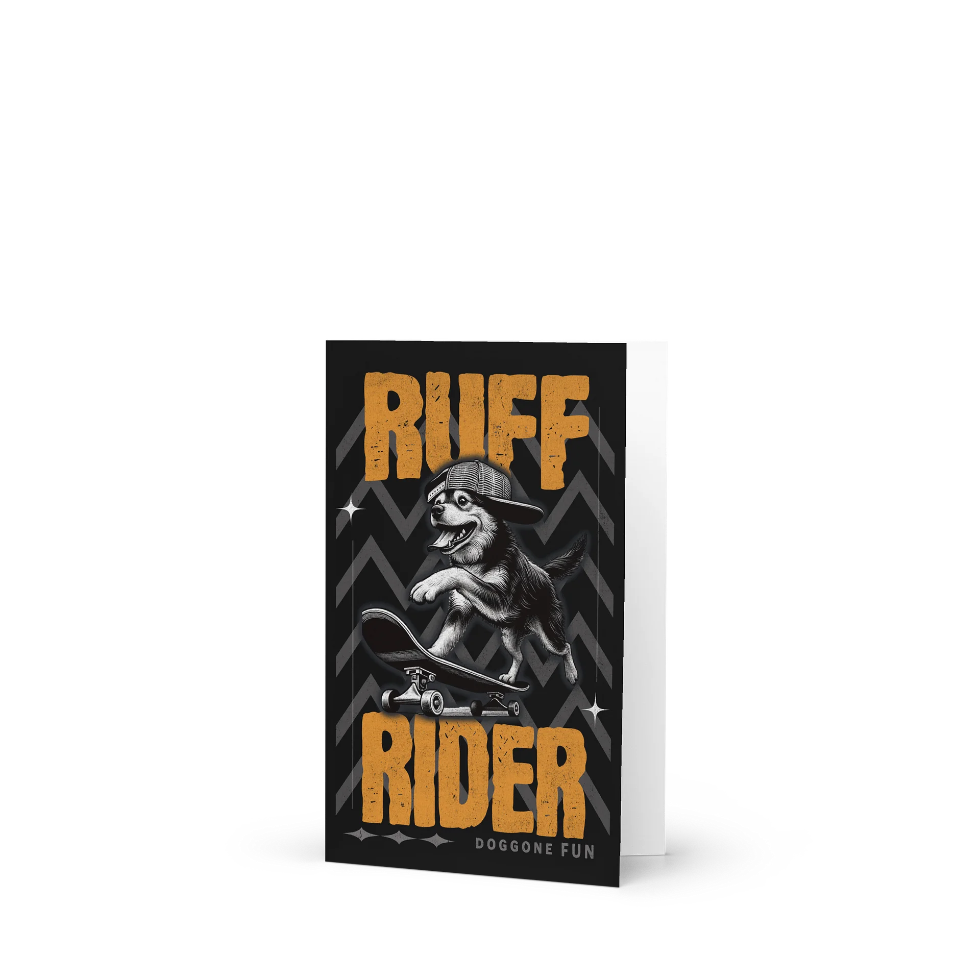 Funny Skateboard Dog Greeting Card – Ruff Rider product image (1)