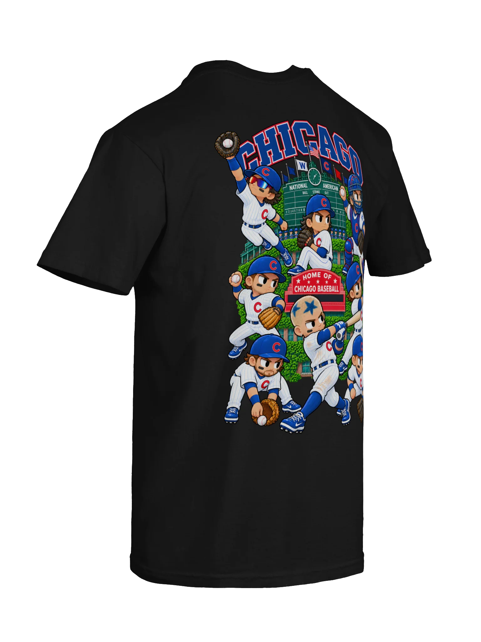 Chicago Northside Baseball 2026 "Postseason" Animated Player Back Print T-Shirt product image (12)