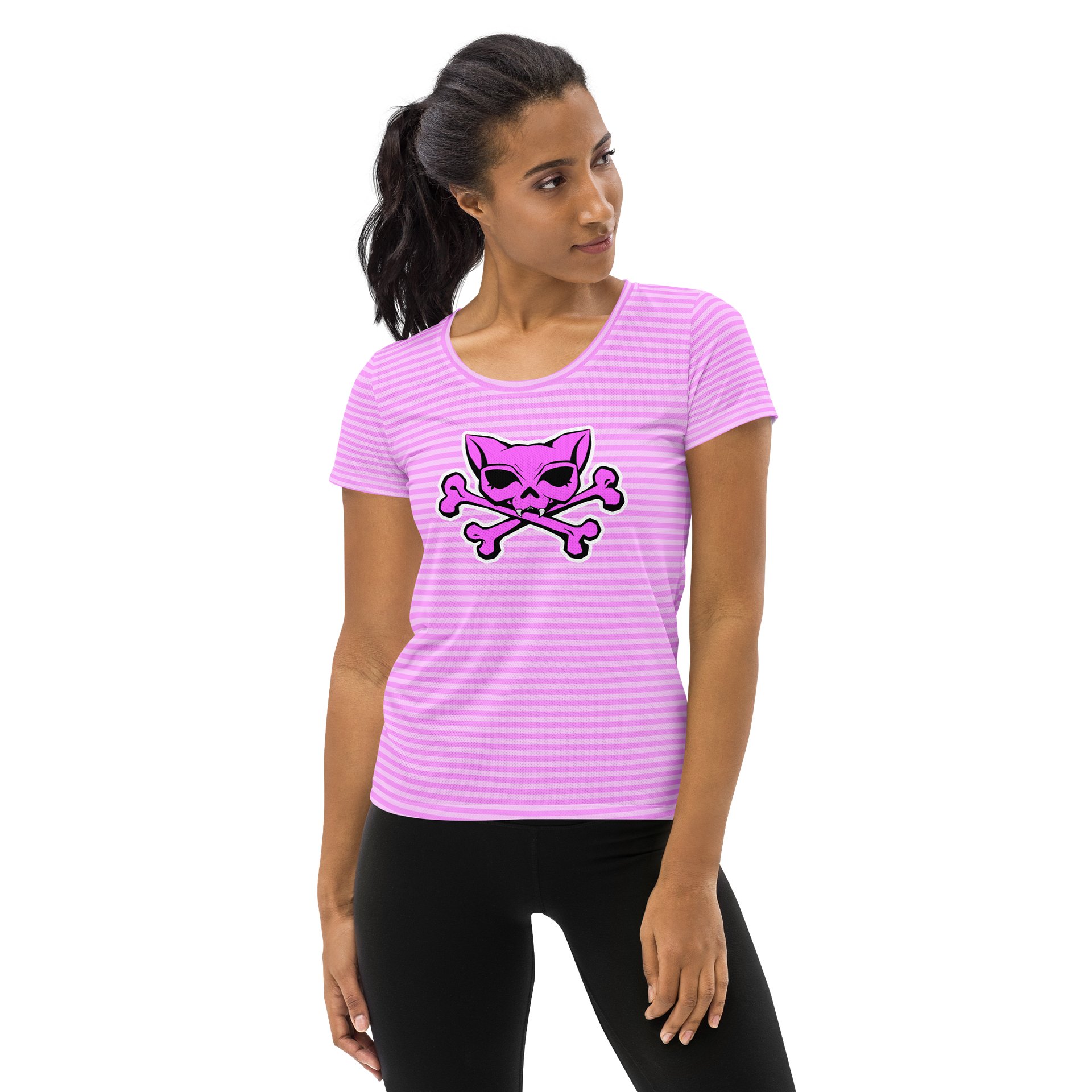 Pink Lips Stripped Atheltic Shirt product image (1)