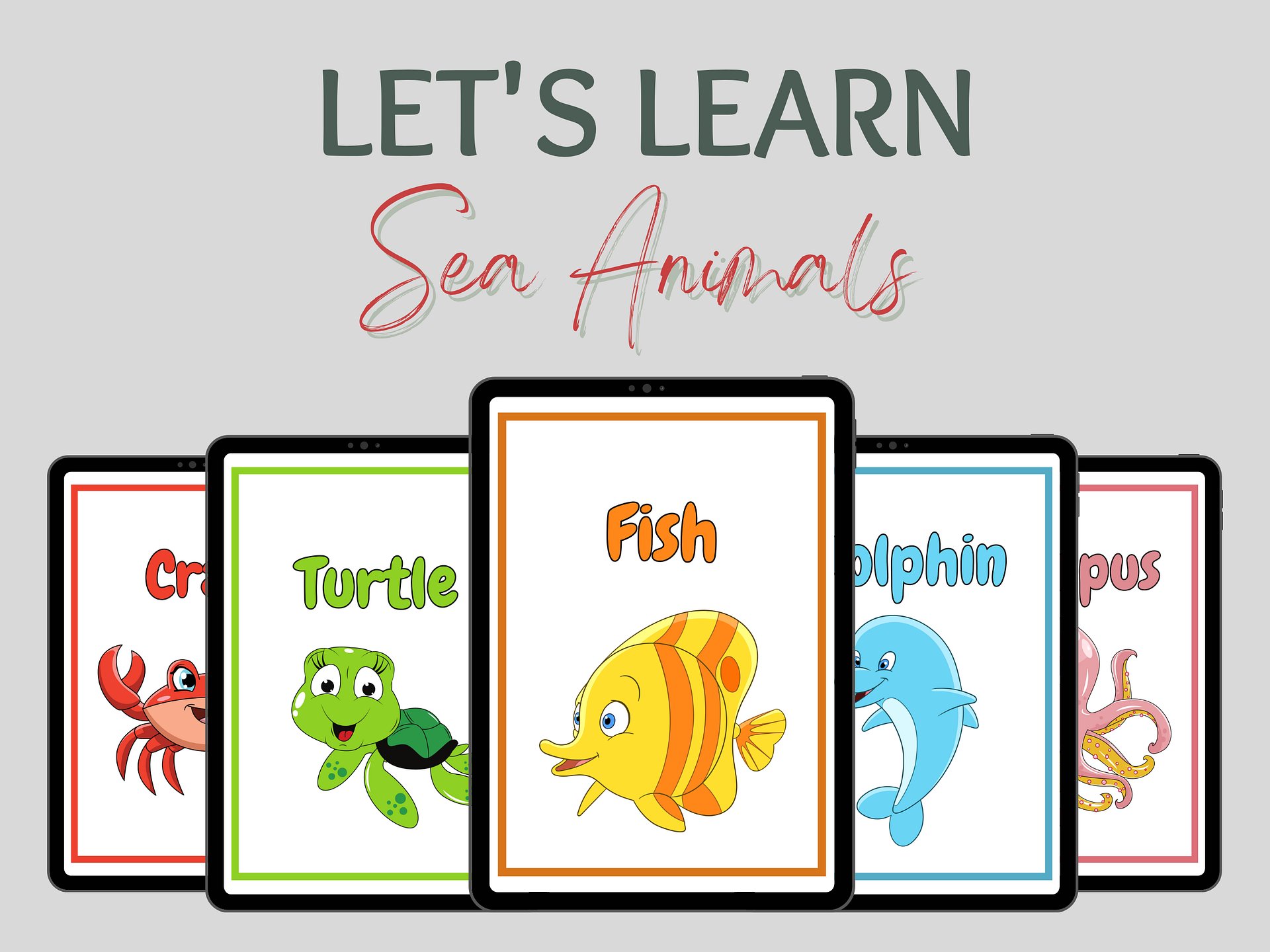 Let's Learn Sea Animals Flash Cards (Digital) product image (2)