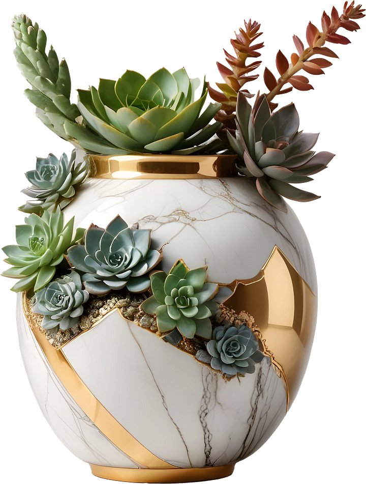 Collection: Marble Eternal – Shabby Chic Kintsugi Vase product image (1)