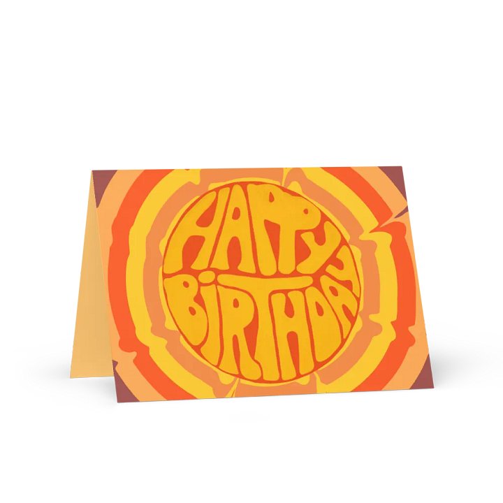 Happy Birthday retro landscape greetings card product image (1)